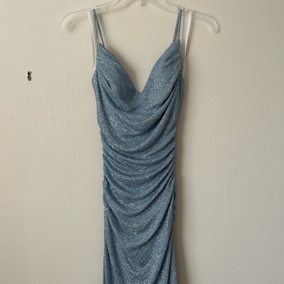 Windsor Blue Sparkle Prom Dress - Picture 4 of 6